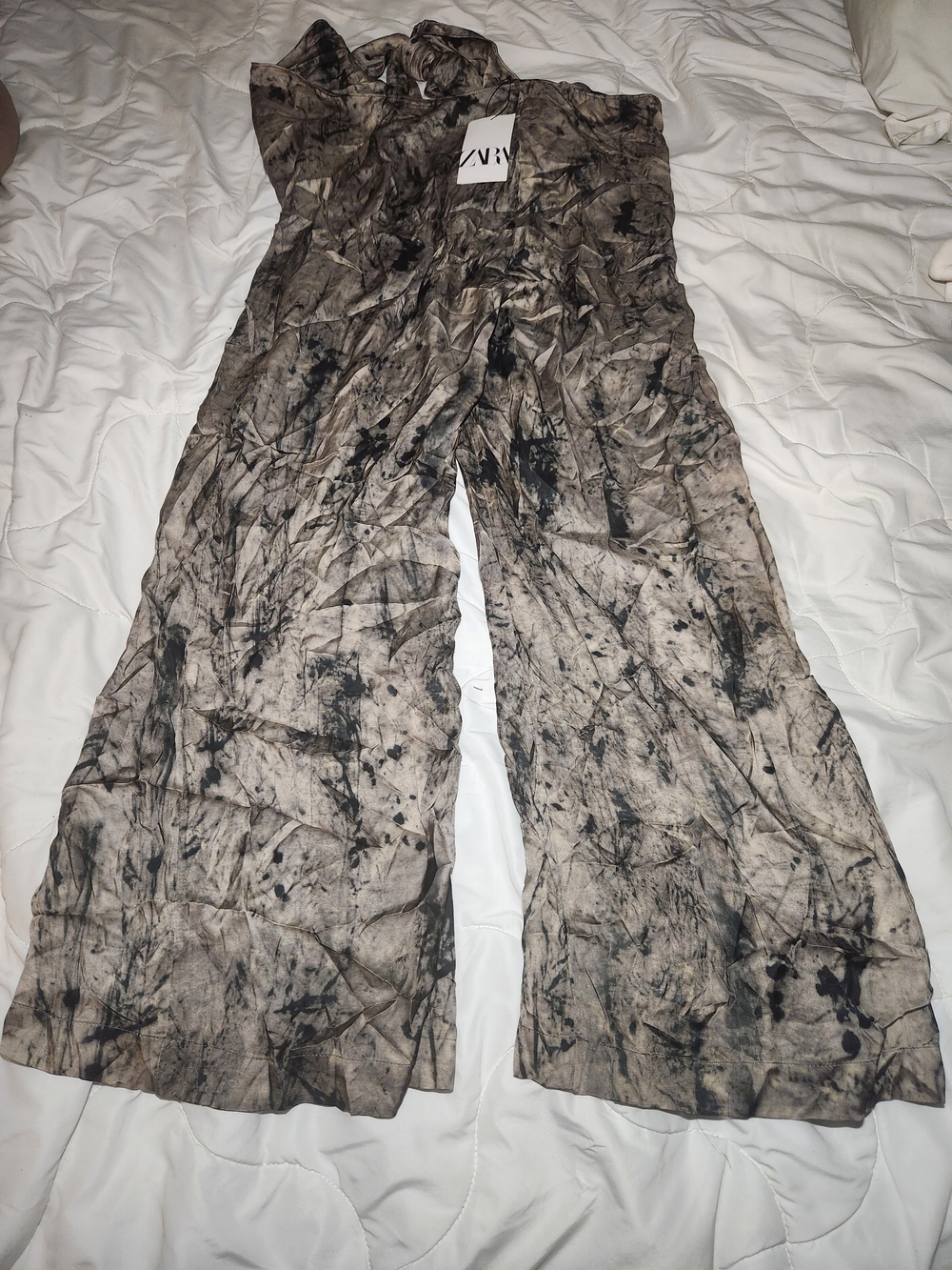 Zara Abstract Print Wide Leg Pareo Pants Size M NWT - Picture 4 of 9